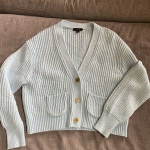 Jcrew womens baby blue cardigan sweater. Like new condition.